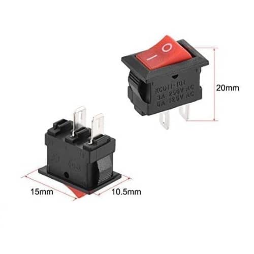 Interruptor Basculante SPST ON/OFF 2 pin, 1 Unidad - imagen 3