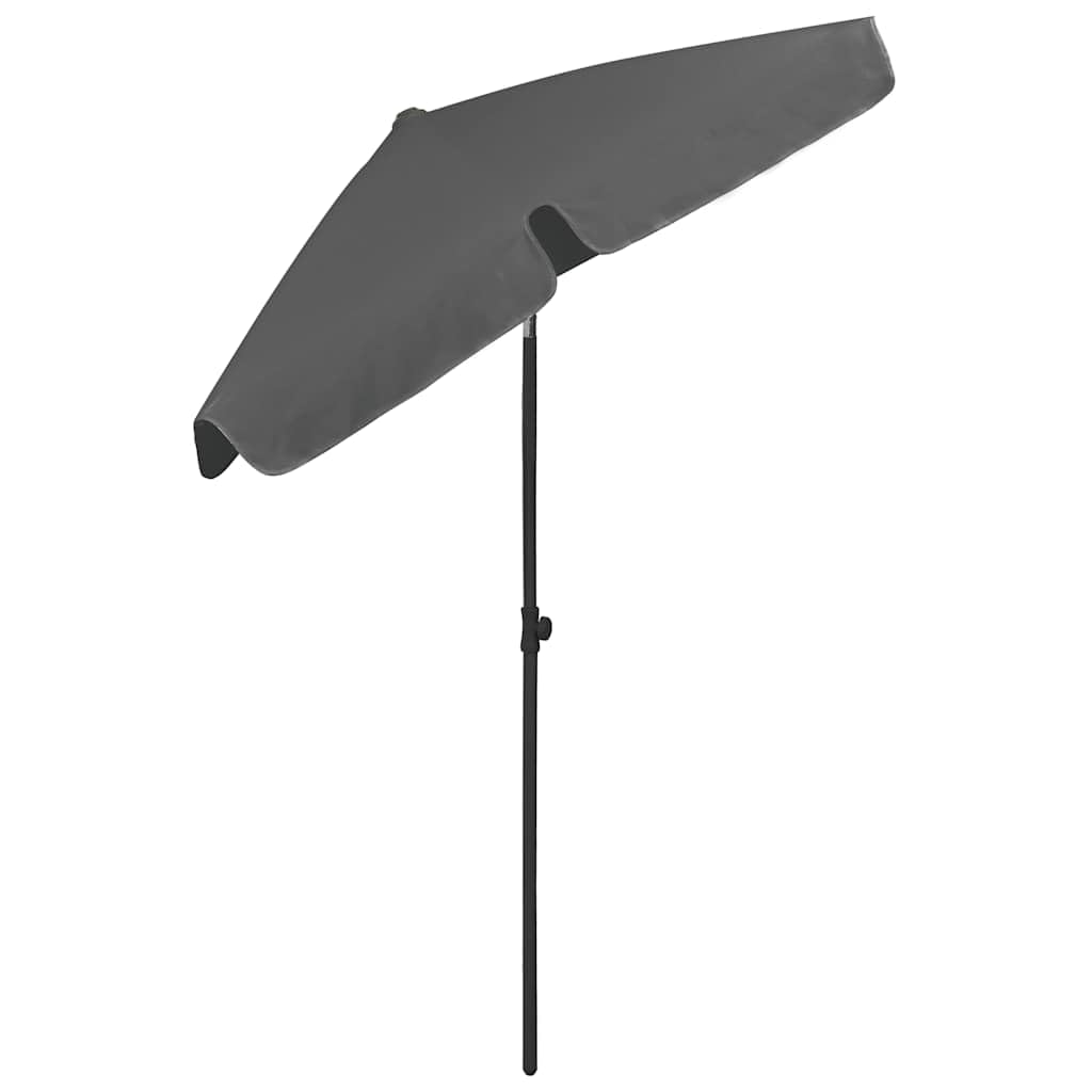 Generisch Parasol plażowy żółty piaskowy 180 x 120 cm wykonany z odpornego na promieniowanie UV i odpornego na kolor poliestru, ze stabilnymi żebrami parasola i mechanizmem przechylania w dowolnym