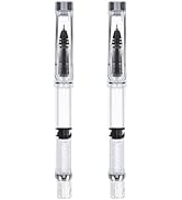 SHINEOFI 2pcs Water-based Pen Portable Students Ink Pen 0.38mm Smooth Filling Ink Pens Piston Fil...