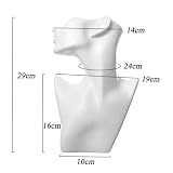 White Lateral Face Mannequin Head Earring Necklace Pendant Display Board Stand Jewelry Organizer Holder Case Rack Model