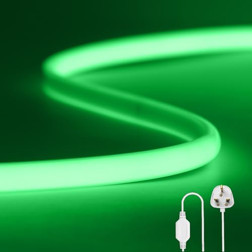 Wisada Flexible COB LED Strip Light [27M, Green],288 LEDs/m Cuttable FCOB LED Neon String Light,AC220-240V,DIY Design,IP65 Waterproof Fairy Lights for Home and Shop Decorative Lighting