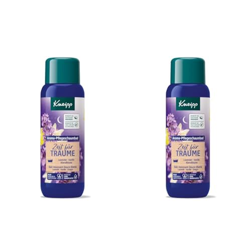 Kneipp Aroma-Pflegeschaumbad Zeit für Träume Lavendel Vanille und Abendblume, 2er Pack (1 x 400 ml)