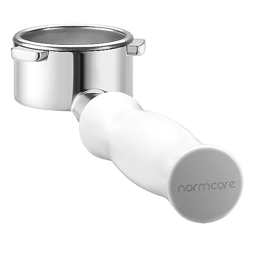 Image of Normcore 54mm Bottomless Portafilter - Bottomless Naked Portafilter - Non-Stick Coating White - Filter Basket Included - Fits Breville Sage Barista Express Machines