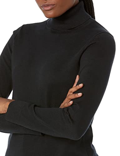 Amazon Essentials Women's Classic-Fit Lightweight Long-Sleeve Turtleneck Sweater (Available In Plus Size), Black, Medium #TOP2