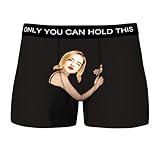 My Face Socks Personalisiert Herren Unterhose Boxershorts mit Gesicht Foto Bedrucken, Unterwäsche Bild Text lustig Geschenk für Männer Freund, L, (YSCYNK43WU-L-Black)