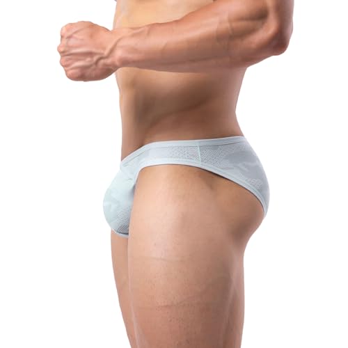 Summer Code Mens Bikini Briefs Bulge Pouch Underwear Breathable Micro Mesh Briefs Undies Low Rise Cut with Pouch Underpants