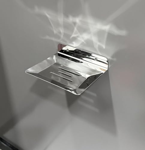 Image of Stainless Steel Soap Dish Holder for Bathroom & Kitchen | Wall Mounted Rust-Proof Soap Tray with Drainage | Modern Space-Saving Soap Stand for Shower, Sink, Wash Basin & Countertop