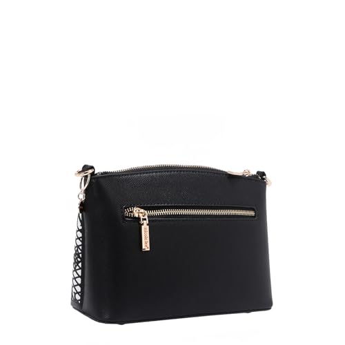 Nicole Lee Vegan Leather Crossbody Bag, Floral Lasercut Design with Rhinestones4