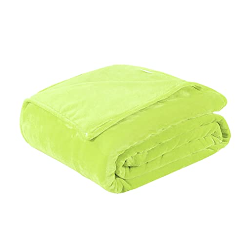 Hemobllo Lightweight Flannel Fleece Blanket Thick Warm Winter Blanket Light Green for Cozy Home Use Camping Travel and