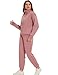 Eisctnd Womens Fleece 2 Piece Sweatsuit Lounge Set Long Sleeve Sweatshirt Jogger Pants Tracksuit Sweatsuit 2024 Fall Sets(DarkPink-M)