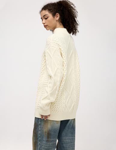 Aelfric Eden Oversized Sweater for Women Turtleneck Long Sleeve Sweater Arctic Velvet Knit Pullover4