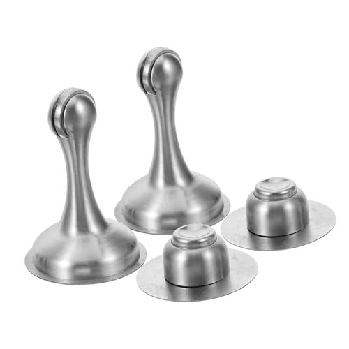 NUOBESTY 2 Piezas Tope De Puerta Puerta Corrediza Topes Magnéticos para Puertas Acero Inoxidable Silver