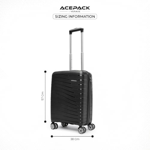Image of ACEPACK By Verage - STARLINK Unbreakable Hard Side Polypropylene Luggage Small Cabin 41L | Lightweight Suitcase Set with 360 Silent Spinner Wheels, Number Lock, Telescopic Handle & 3 Year Warranty