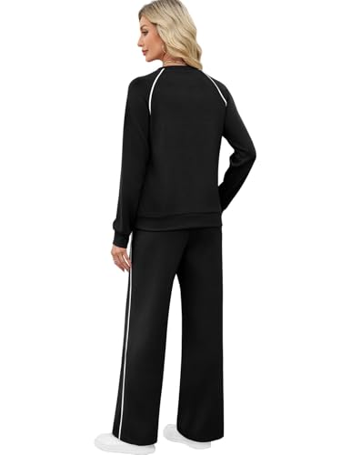 SAMPEEL Women 2 Piece Lounge Sets Sweatsuit Fall Outfits Matching Wide Leg pants Set Tracksuit Trendy Clothes4