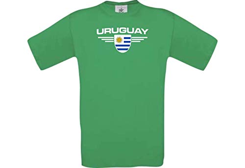 T-shirt Uruguay enfant kelly vert taille 116 personnalisable avec nom et numéro au choix