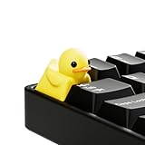 Duckeys キーキャップ – メカニカルキーボード用のかわいいダック職人キーキャップ MXスイッチキーボードに対応 ゲーム、タイピング、ギフト、デスクセットアップアクセサリー用の収集用キーキャップ(イエロー)