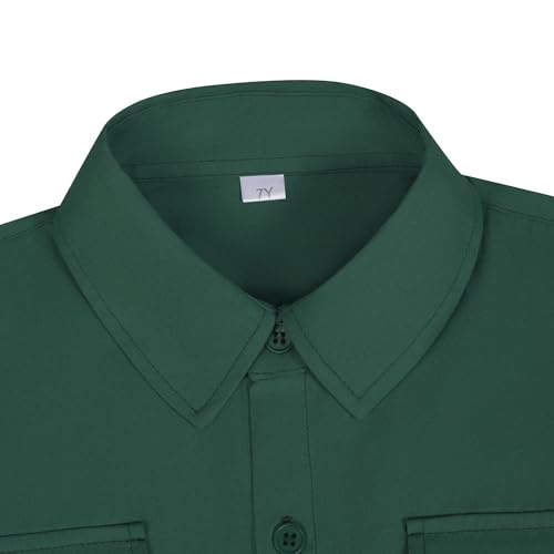 Boys Western Shirt for Kids Long Sleeve Button-Down Cowboy Shirt with Two Pockets, Size 2T-18 Years3