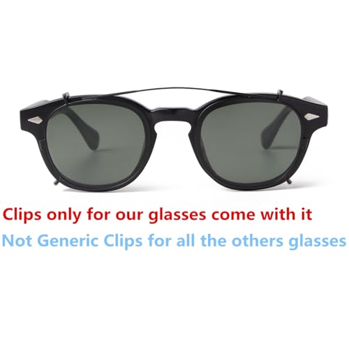 ADE WU Clip on over Glasses Sunglasses Vintage Small Round Clipon Glsses for Women Men Fashion Unisex Style 46mm2