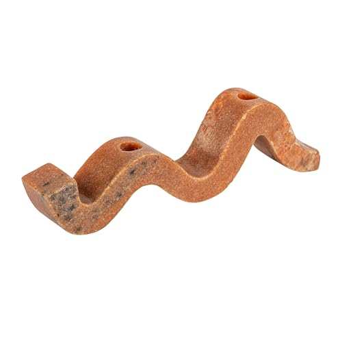 Bloomingville Marble Wave Double Taper Candle Holder, Pink