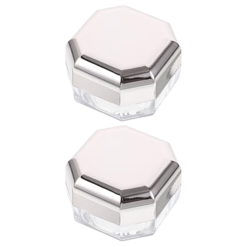MOBUTOFU Estuche Recargable para Polvos Sueltos Cedazo y 2 Borlas Suaves, Caja de Plástico Transparente Compacta para Maquillaje Facial y Almacenamiento en Viajes