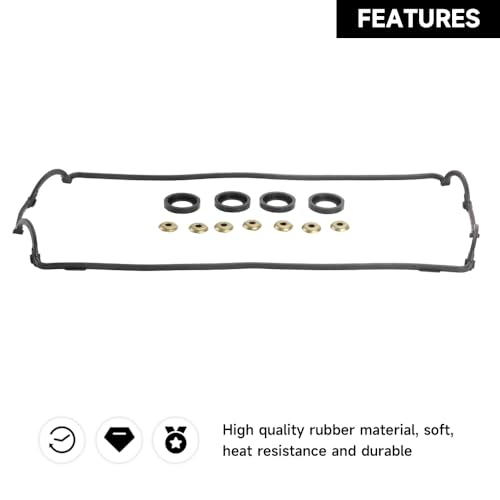 Image of Engine Valve Cover Gasket - Compatible for Acura Integra L4 1.8L 1990-2001 for Honda CR-V L4 2.0L 1997-2001 - Replace Part 12341-PR4-A00