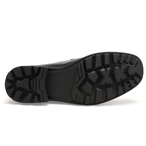 Image of Formal Dress Shoes for Men, Premium Buckle Moc-Toe Business Shoes Casual Slip-on Penny Loafer