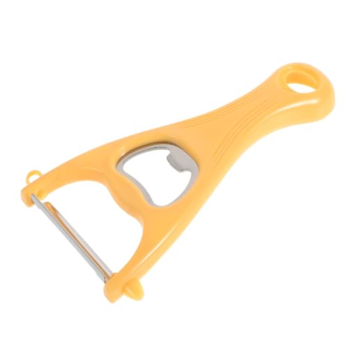 ELAYARD Pelapatate Da Cucina Con Apribottiglie Utensile Per Sbucciare Frutta e e Aprire Bottiglie Realizzato in Pp e Acciaio Colore Giallo