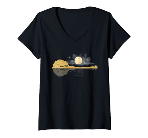 Damen Banjo Musik Banjospieler Bluegrass Country Musik Banjo T-Shirt mit V-Ausschnitt