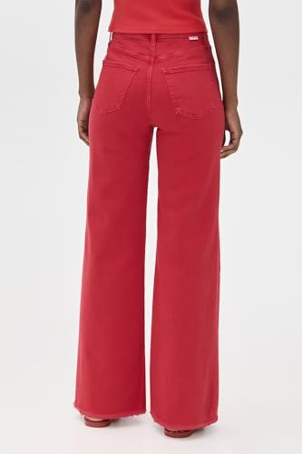 Allimy Women's Straight Leg Flare Jeans High Waisted Strechy Raw Hem Denim Pants2