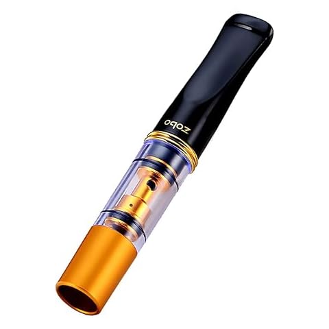 ZOBO Cigarette Filter Holder Microporous Multi-Filtering to Reduce Tar and Smoke Stains Portable Reusable Food Grade Plastic Compatible for Coarse (7.3mm-8mm) Cigarettes (with 1 Extra Mouthpiece) Gold Cover
