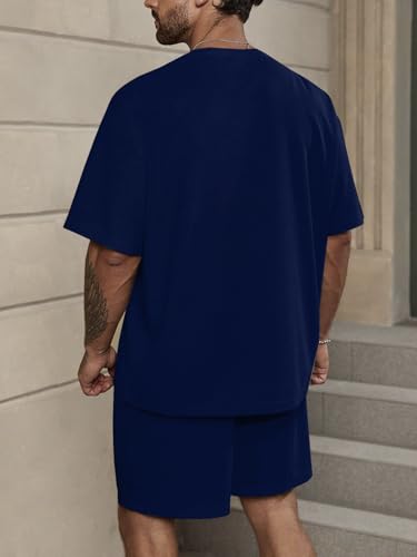 Image of Vogaan Men's T-Shirt and Shorts Set | Top & Shorts Night Suits Set | Night Wear for Men | Holiday Outfits for Men's