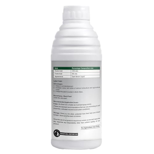Image of Utkarsh Black Pearl - L (Biologically Activated Liquid Humic Acid 12% & 3% Fulvic Acid), Promotes Plants Growth, Stronger Roots, Improves Flowering & Fruiting, Biostimulant (3 Ltr; Pack of 3 of 1 Ltr)