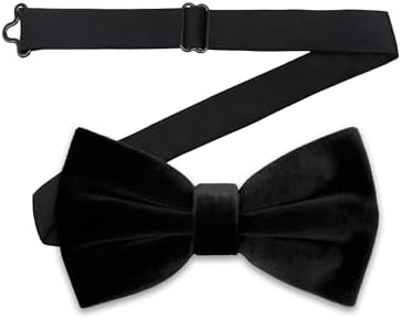Velvet Bow Ties for Men Solid Color Clip on Bow Tie Formal Vintag...