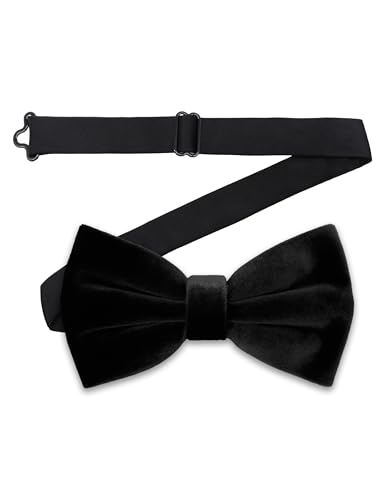 Rzmtaol Velvet Bow Ties for Men Clip On Adjustable Formal Wedding Tuxedo