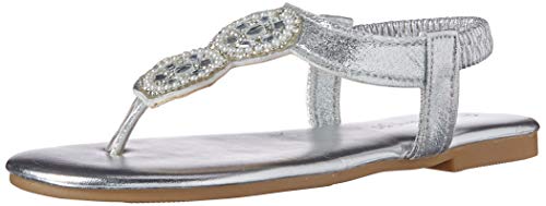 Kensie Girl Chrissy Sandal, Silver, 4 Medium US Big Kid