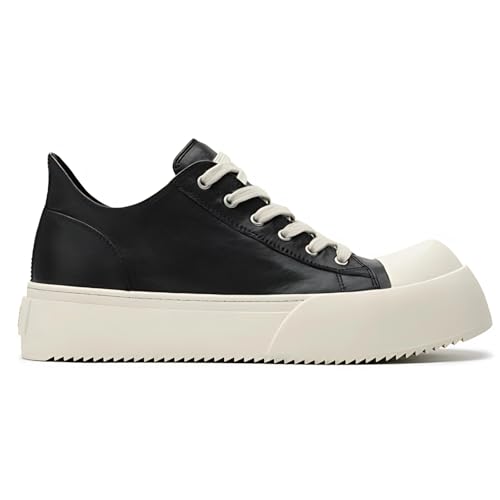 Faux Leather Y2K Minimalist Platform Sneakers – 2.75-Inch Height Boost Stylish Skate Shoes for Women – Lightweight & Comfortable Casual Fashion Sneakers