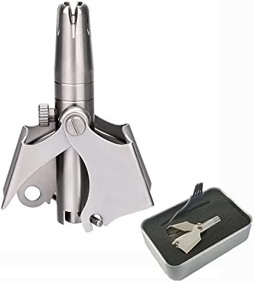 Steel Ear and Nose Hair Trimmer for Men Manual / Rotary Trimming Machine No Batteries Required Removable and Washable with Brush and Bag
