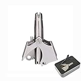 Steel Ear and Nose Hair Trimmer for Men Manual / Rotary Trimming Machine No Batteries Required Remov