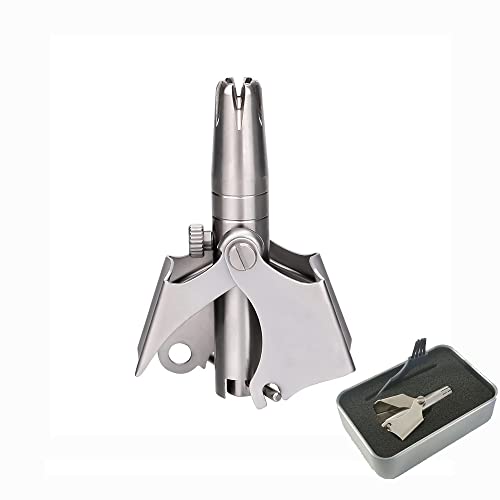 Steel Ear And Nose Hair Trimmer For Men Manual / Rotary Trimming Machine No Batteries Required Removable And Washable With Brush And Bag #TOP1