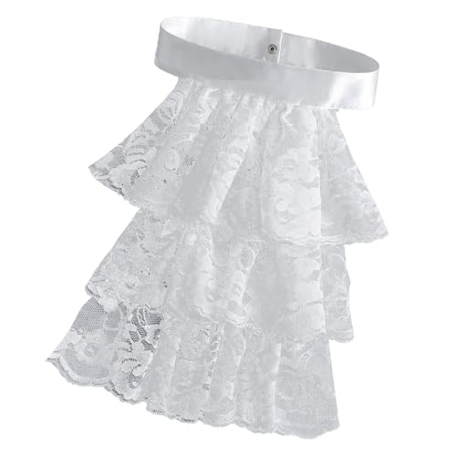Zeizafa Elegante collare vittoriano per costume Jabot in pizzo increspato per feste di Halloween Cosplay vampiri costume collare Zeizafa Elegante collare vittoriano per costume Jabot in pizzo increspato per feste di Halloween Cosplay vampiri costume collare