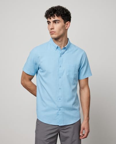 Image of Visive Mens Shirts Multi Packs Short Sleeve Button Down Dress Shirts Solid Color Big and Tall