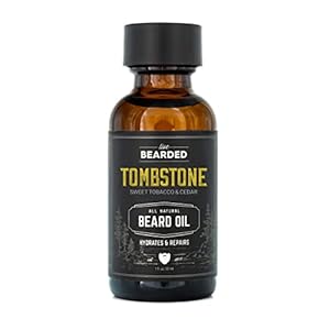Live Bearded: Beard Oil – Premium All-Natural Beard Oil for Men with Jojoba Oil Beard Care – 1 fl oz – Made in the USA – Beard Oil for Dry Flaky Skin – Tombstone Scented: Sweet Tobacco, Cedar