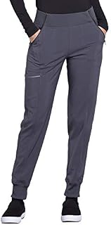 CHEROKEE Infinity Mid Rise Tapered Leg Jogger Scrub Pant Scrub Pant, XS, Pewter