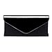 WALLYN'S Patent Leather Clutch Classic Purse Wallet, Evening Bag Handbag With Flannelette Black