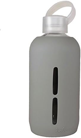Idrato BPA-Free Food Grade Silicone Sleeve Glass Water Bottle, 16oz/500 ml