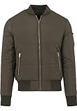 Casual Urban Classics Basic Quilt Bomber Jacket Chaqueta, Verde (Olive 176), L para Hombre