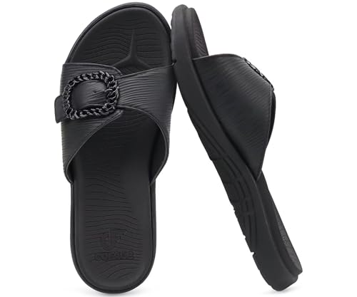 COFACE Womens Dressy Orthotic Slides Ladies Yoga Memory Foam Leather Cushion Recovery Walking...