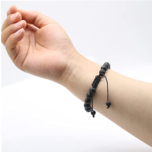 Hedqfm 2 Pcs Chakra Bracelets Lava Rock Stone Aromatherapy Essential Oil Diffuser Bracelet Adjustable Woven Bracelet And Elastic Rope Bracelet For Men And Women (Chakra B) #TOP7