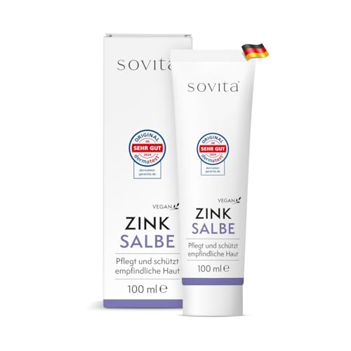 sovita Zink Salbe100 ml I Hautschutz Wundheilung I Windelbereich Babypflege I Zinkoxid hochdosiert I Heilsalbe für sensible Haut