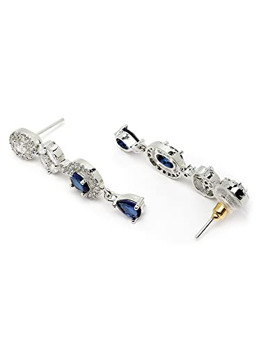 Image of Karatcart Silver Tone Green American Diamond Studded Necklace Set for Women